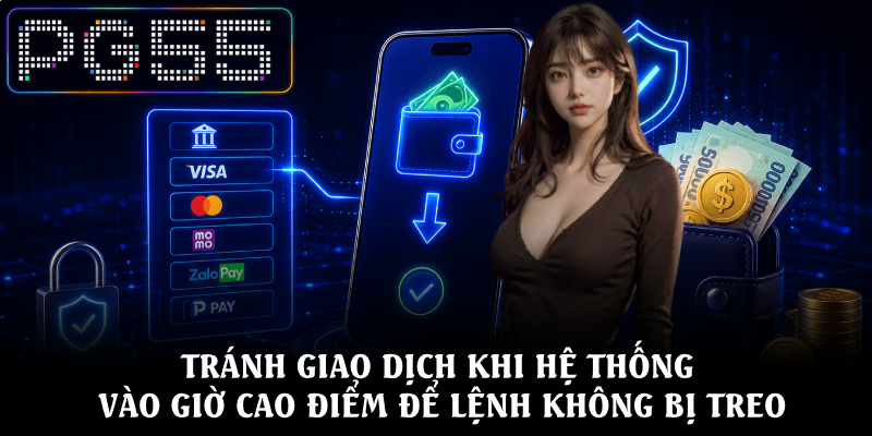 Rút Tiền PG55 - An Toàn, Nhanh Chóng Với Thao Tác Đơn Giản 4 Tránh giao dịch khi hệ thống vào giờ cao điểm để lệnh không bị treo